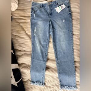 NWT Democracy Blue Jeans with Frayed Hem
